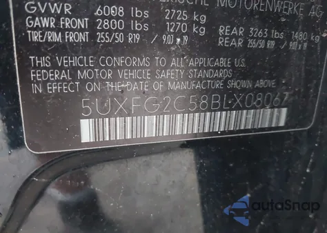 2011 BMW X6 35I из США, поврежденный, VIN 5UXFG2C58BLX08067